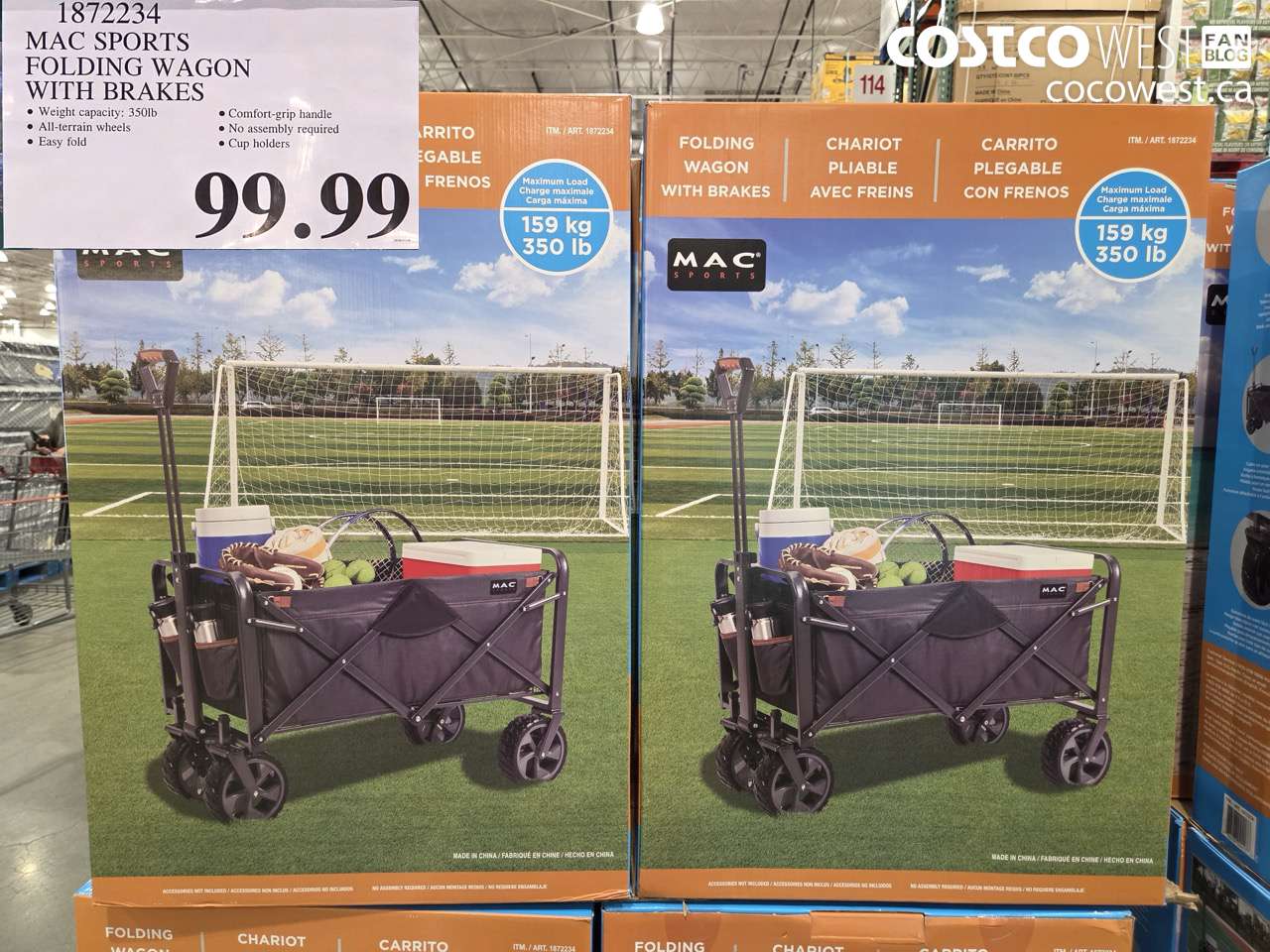 1872234 MAC SPORTS FOLDING WAGON WITH BRAKES $99.99