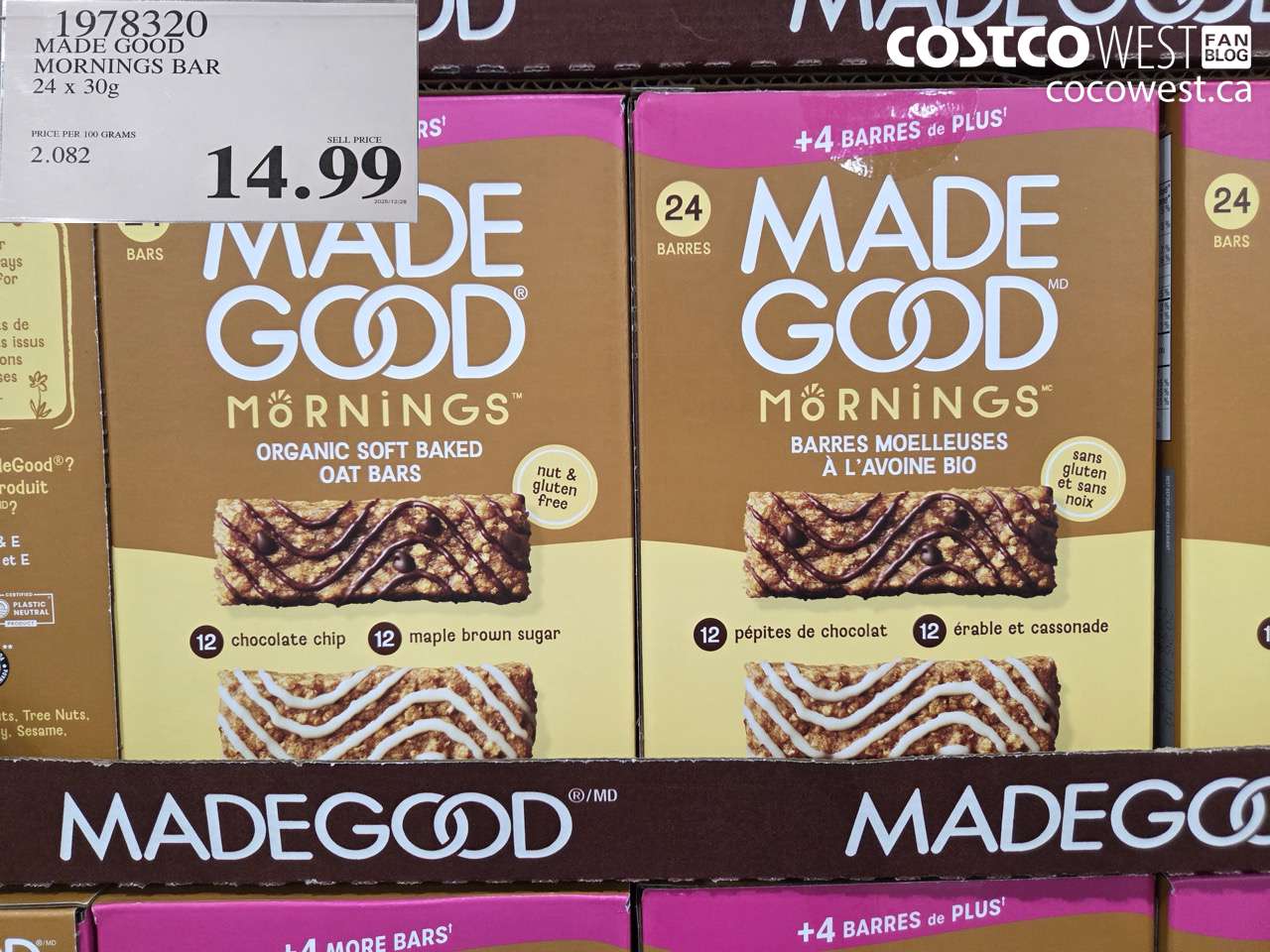 1978320 MADE GOOD MORNINGS BAR 24 X 30G $14.99