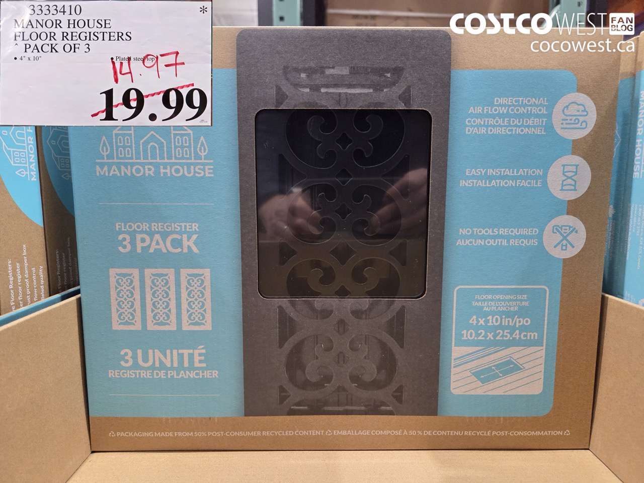 3333410 MANOR HOUSE FLOOR REGISTERS 4