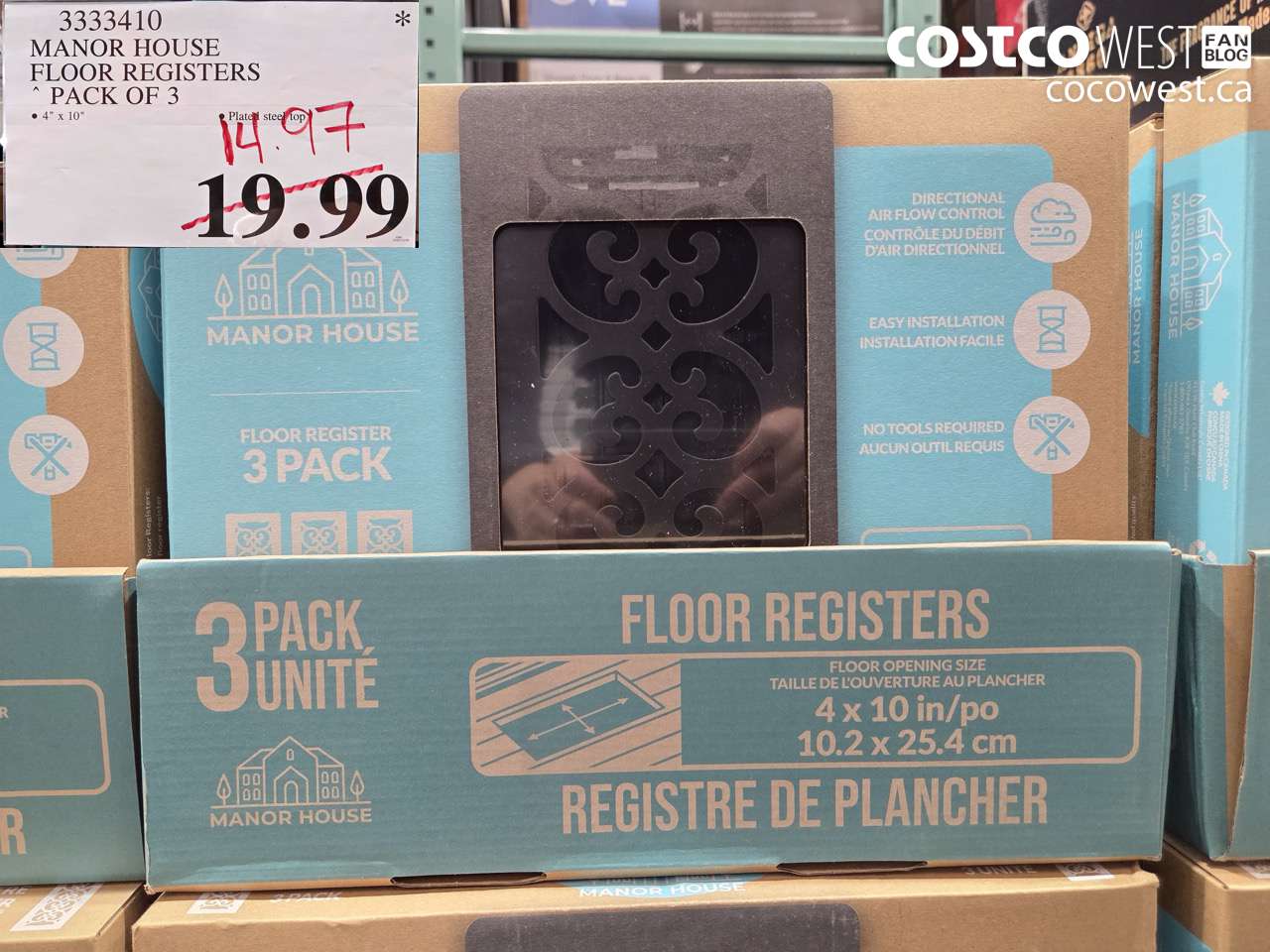 3333410 MANOR HOUSE FLOOR REGISTERS 4