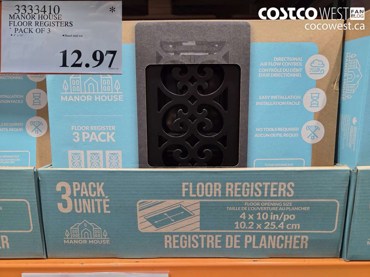 3333410 MANOR HOUSE FLOOR REGISTERS 4