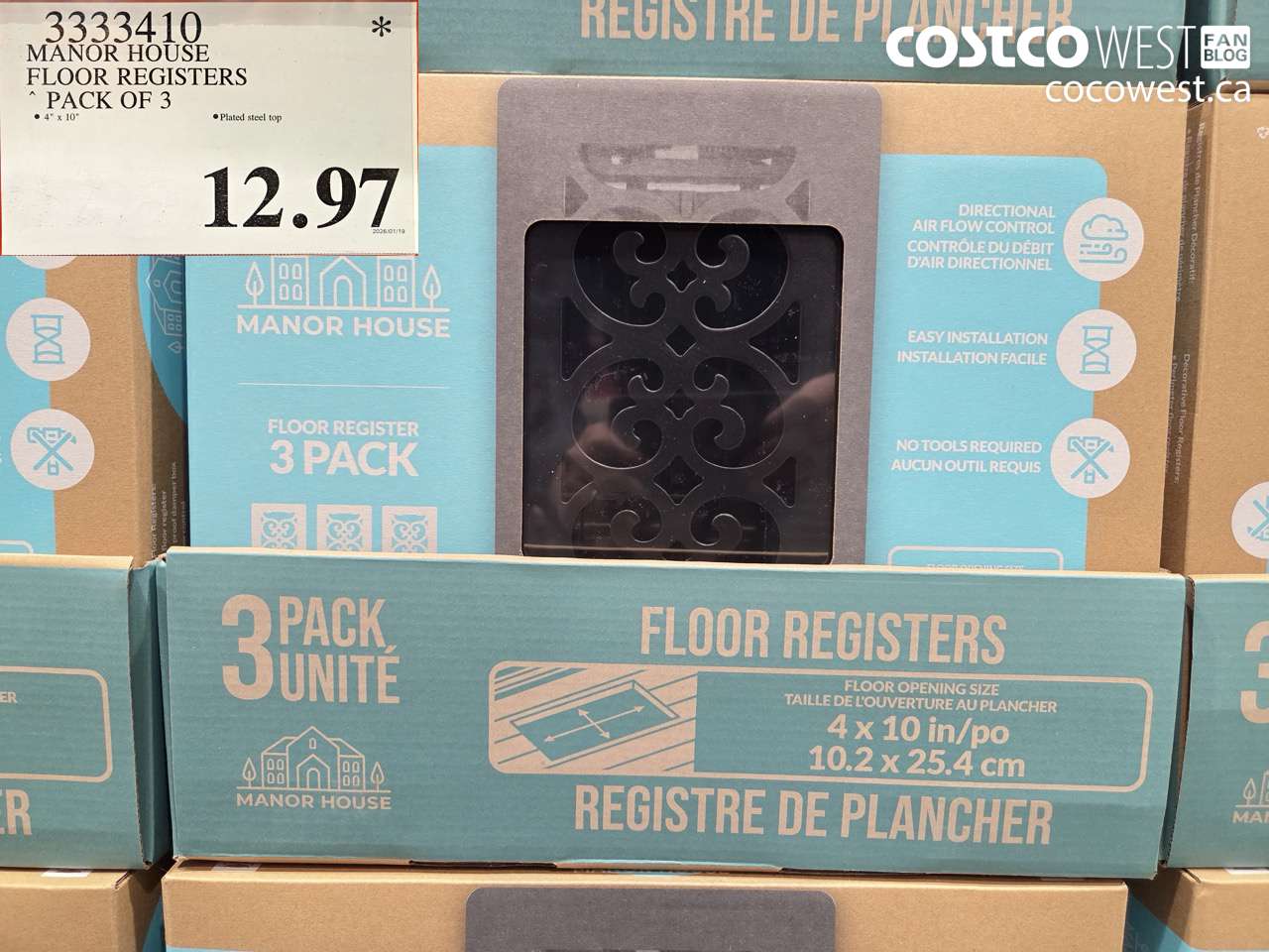 3333410 MANOR HOUSE FLOOR REGISTERS 4