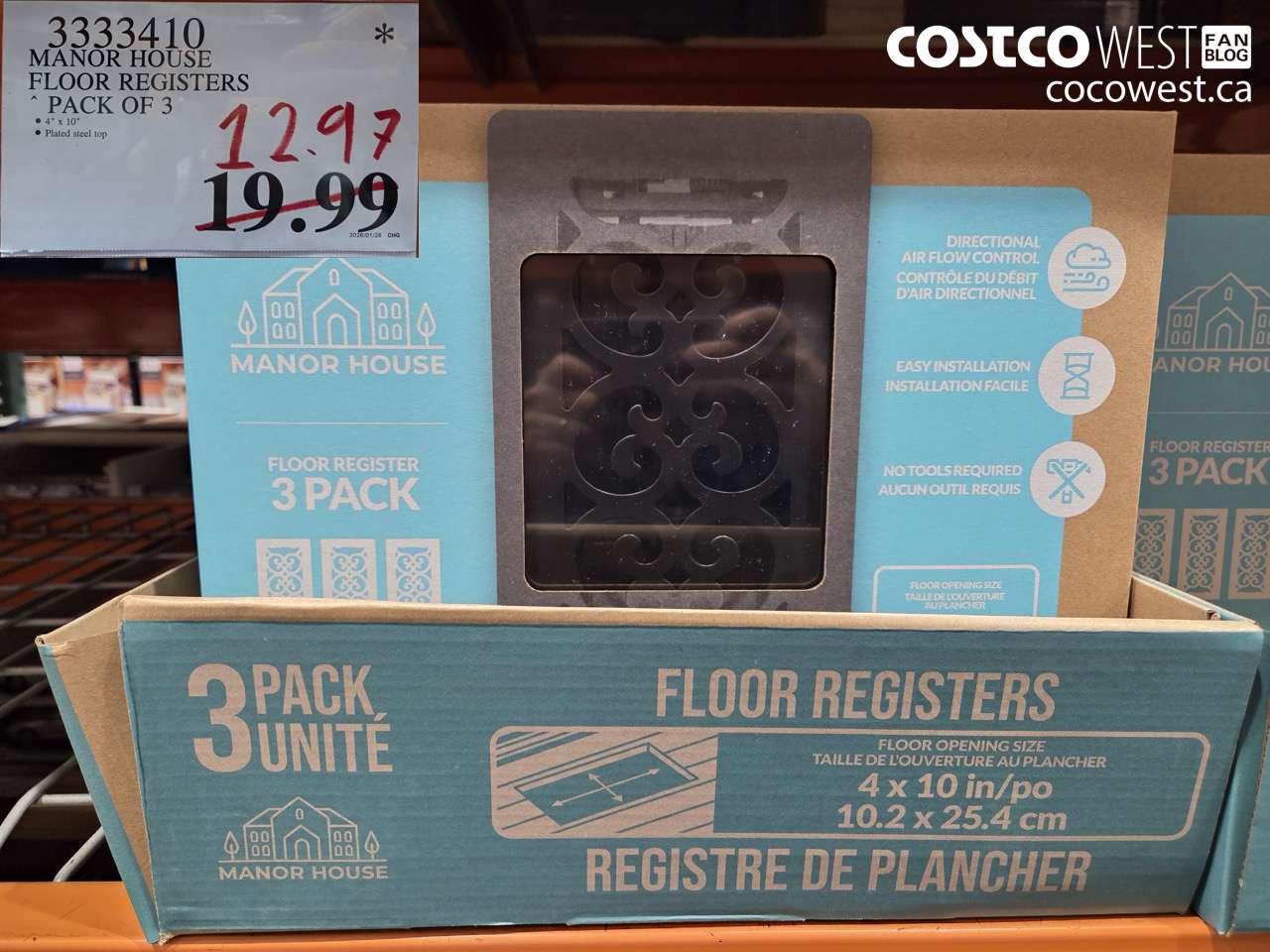 3333410 MANOR HOUSE FLOOR REGISTERS 4