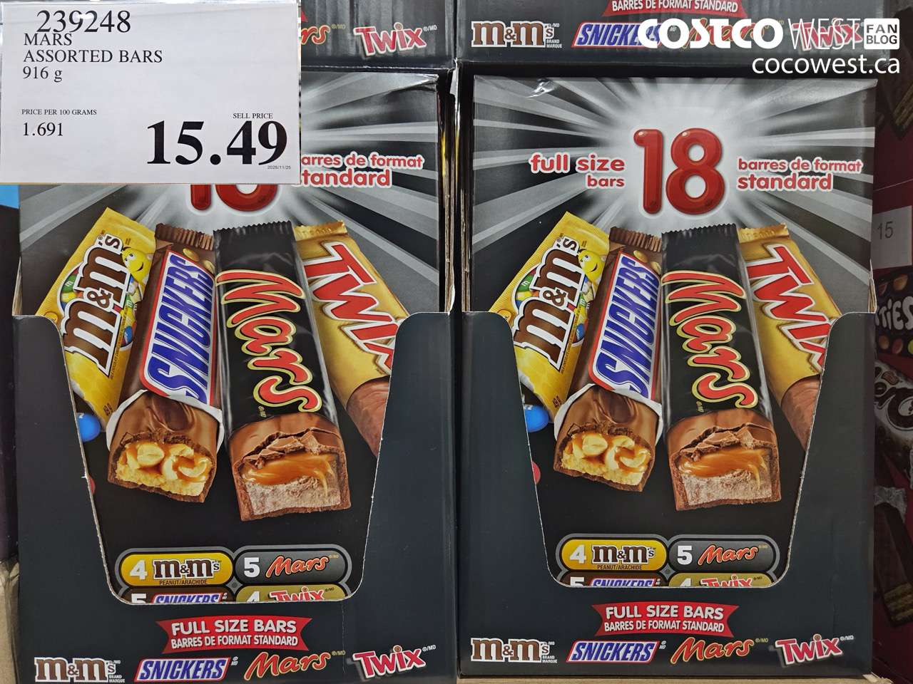 239248 MARS VARIETY PACK 18 PACK $15.49