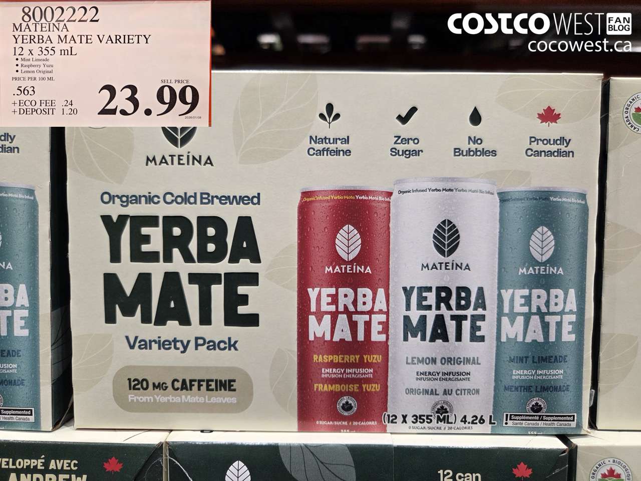 8002222 MATEINA YERBA MATE VARIETY 12 X 335ML $23.99