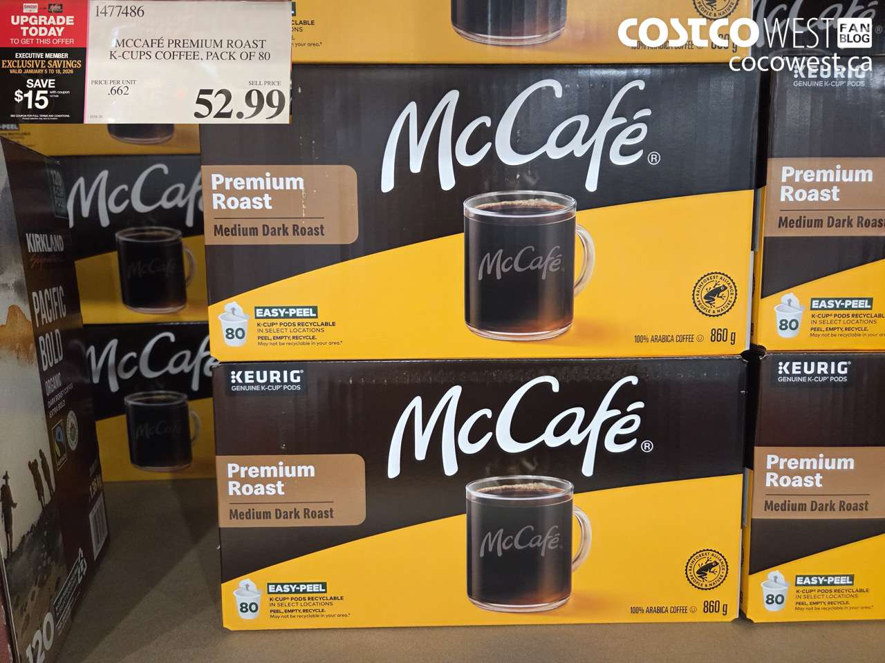 1477486 MCCAFE MEDIUM ROAST K-CUPS 80 COUNT 2026-01-2026-01-18 ($15.00 INSTANT SAVINGS EXPIRES ON 2026-01-18) $37.99