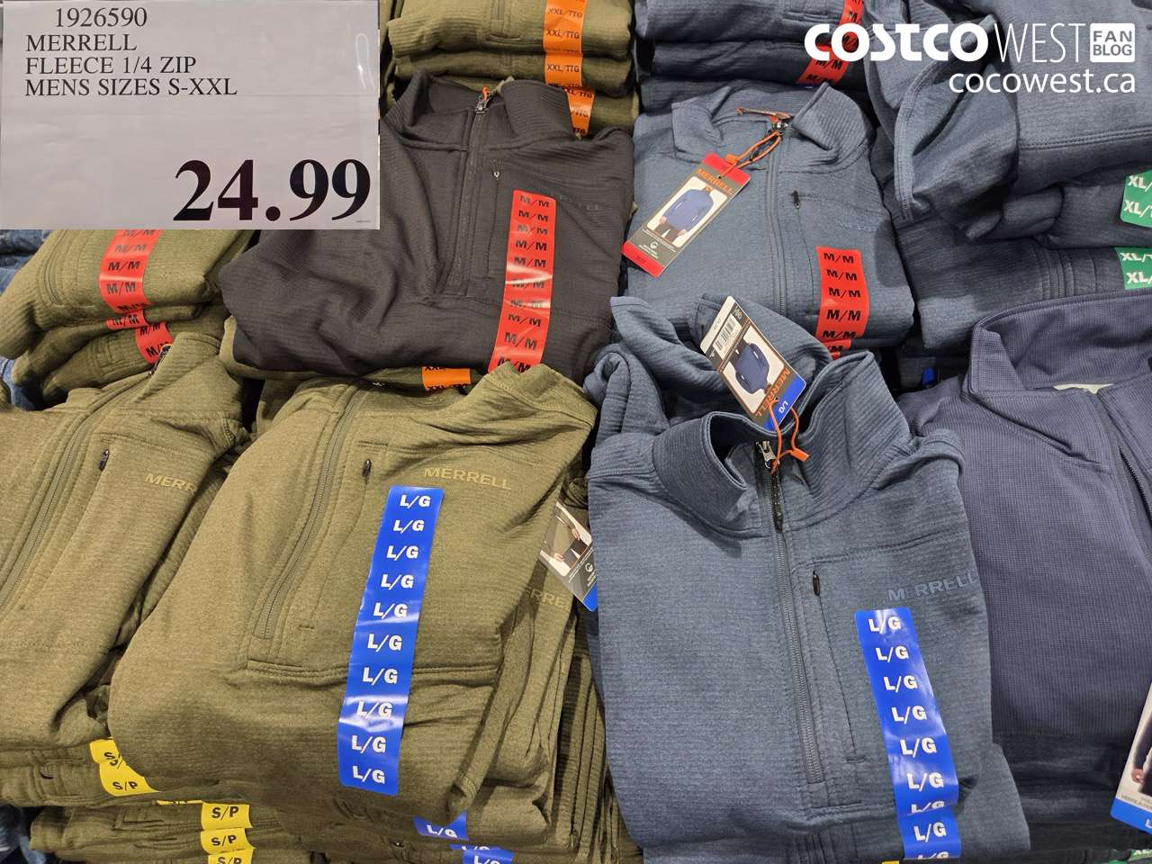 1926590 MERRELL FLEECE 1/4 ZIP MENS SIZES S-XXL $24.99