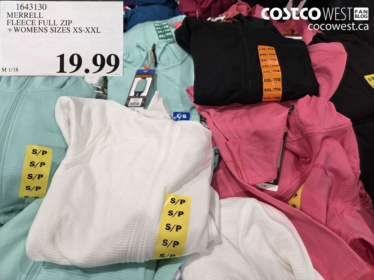 1643130 MERRELL FLEECE FULL ZIP WOMENS SIZES XS-XXL $19.99