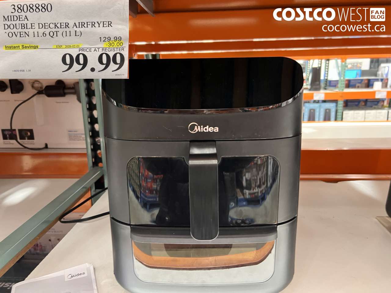 3808880 MIDEA AIR FRYER TOASTER OVEN 11.6 QT (11 L) ($30.00 INSTANT SAVINGS EXPIRES ON 2026-02-01) $99.99