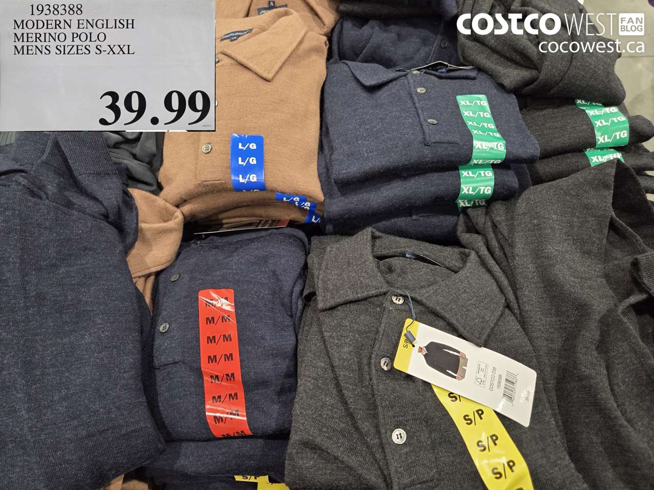 1938388 MODERN ENGLISH MERINO POLO MENS SIZES S-XXL $39.99