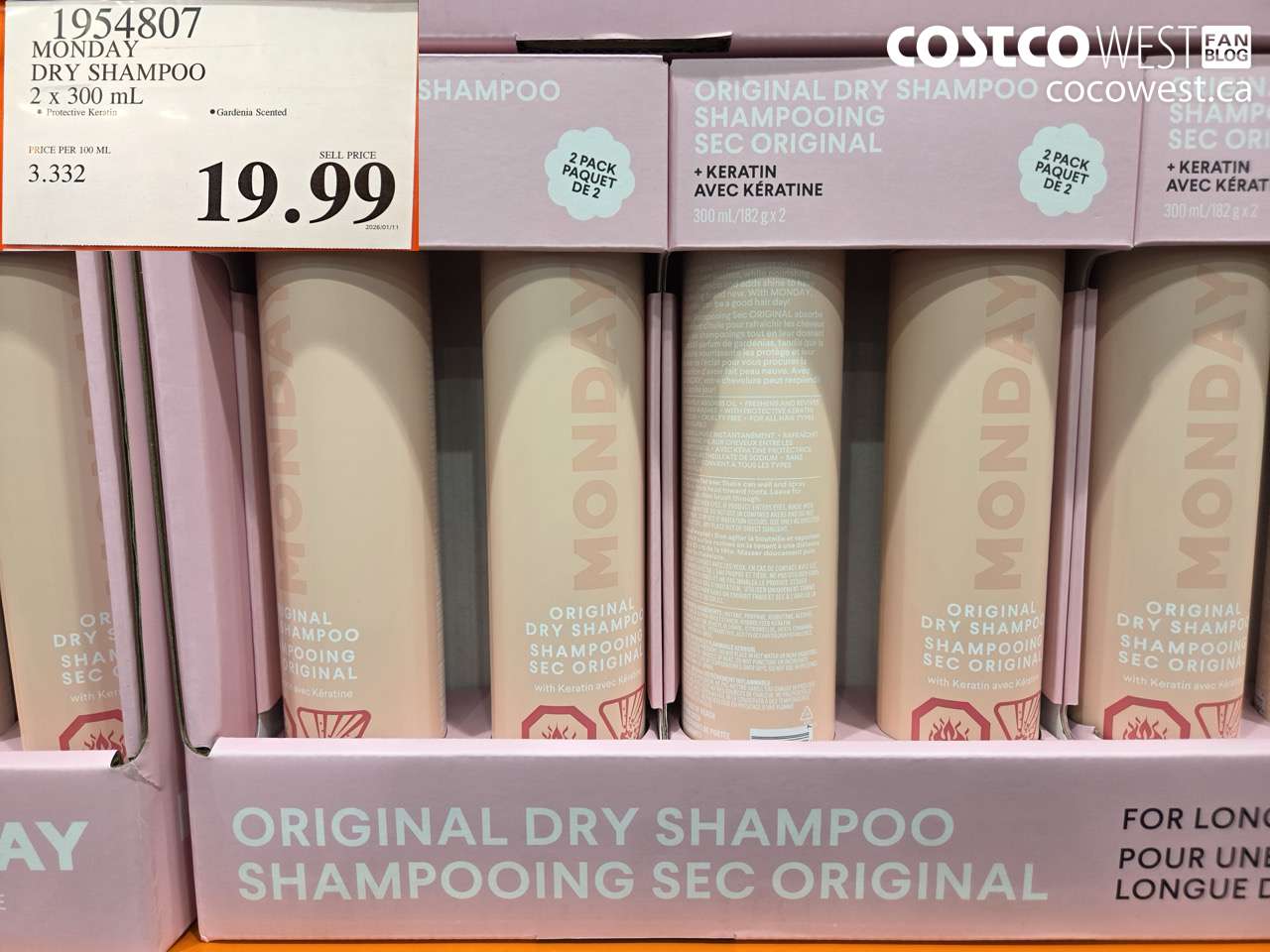 1954807 MONDAY DRY SHAMPOO 2 X 300ML $19.99