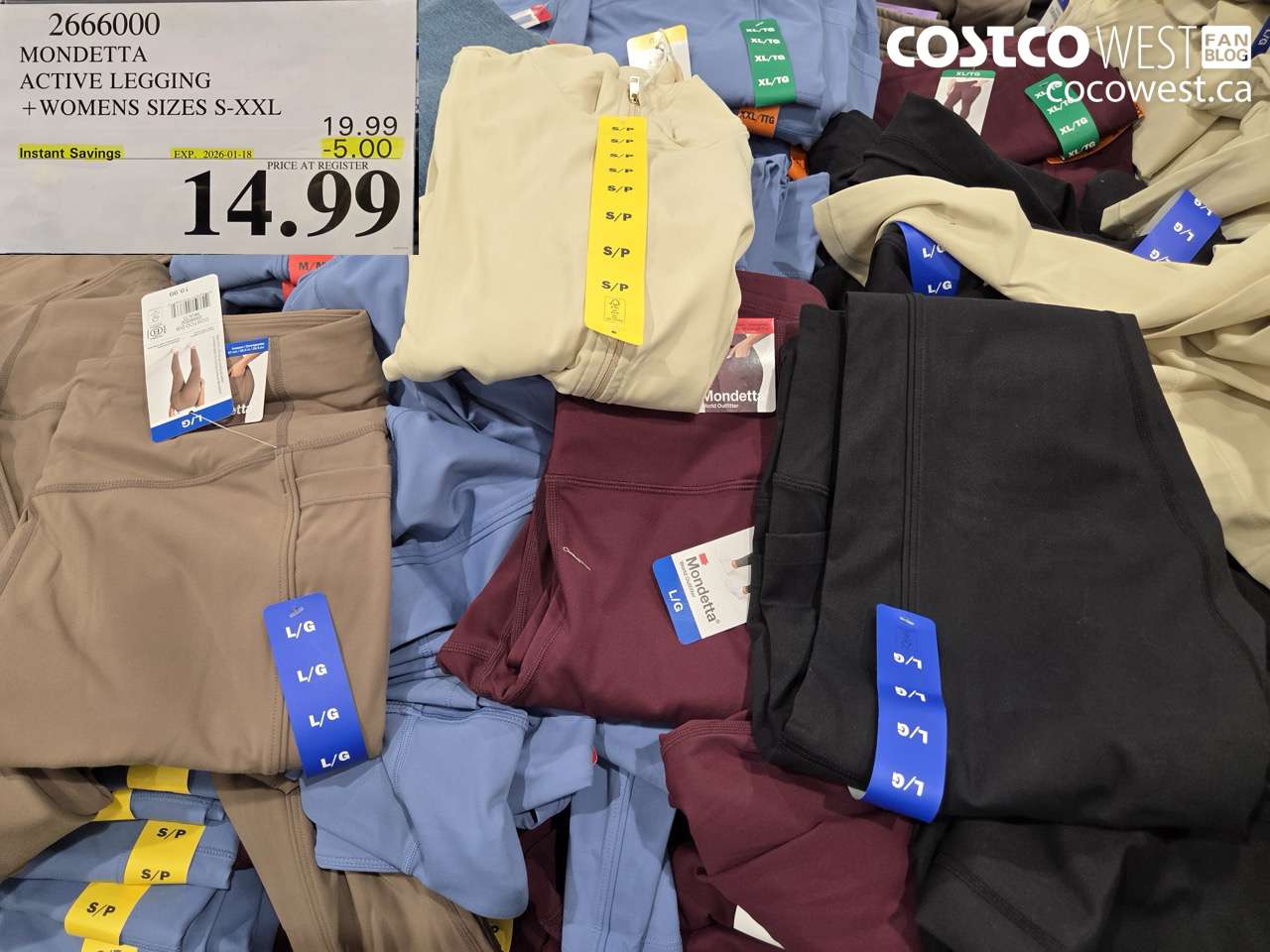 2666000 MONDETTA ACTIVE LEGGING WOMENS SIZES S-XXL ($5.00 INSTANT SAVINGS EXPIRES ON 2026-01-18) $14.99