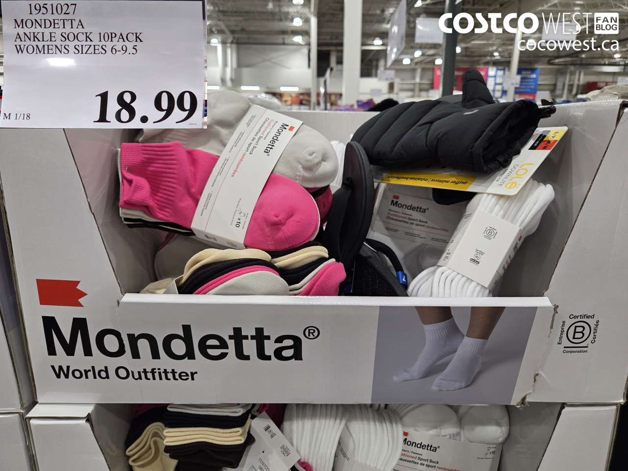 1951027 MONDETTA ANKLE SOCK 10PACK WOMENS SIZES 6-9.5 $18.99