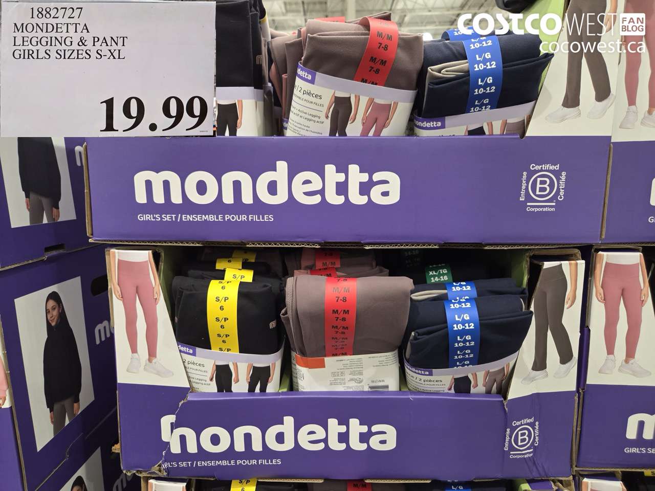 1882727 MONDETTA LEGGING & PANT GIRLS SIZES S-XL $19.99