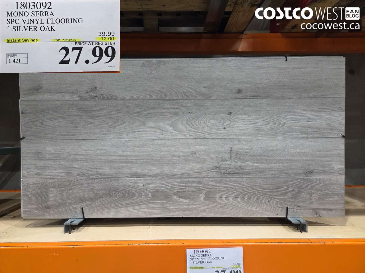 1803092 MONO SERRA SPC VINYL FLOORING SILVER OAK ($12.00 INSTANT SAVINGS EXPIRES ON 2026-02-15) $27.99