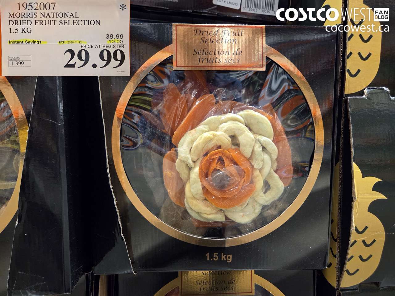 1952007 MORRIS NATIONAL DRIED FRUIT SELECTION 1.5KG ($10.00 INSTANT SAVINGS EXPIRES ON 2026-01-12) $29.99