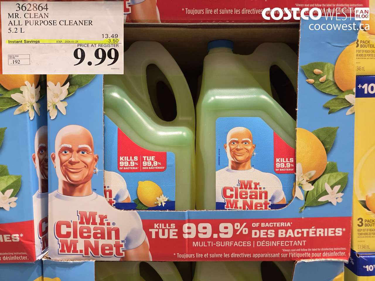 362864 MR. CLEAN ALL PURPOSE CLEANER 5.2 L ($3.50 INSTANT SAVINGS EXPIRES ON 2026-01-25) $9.99