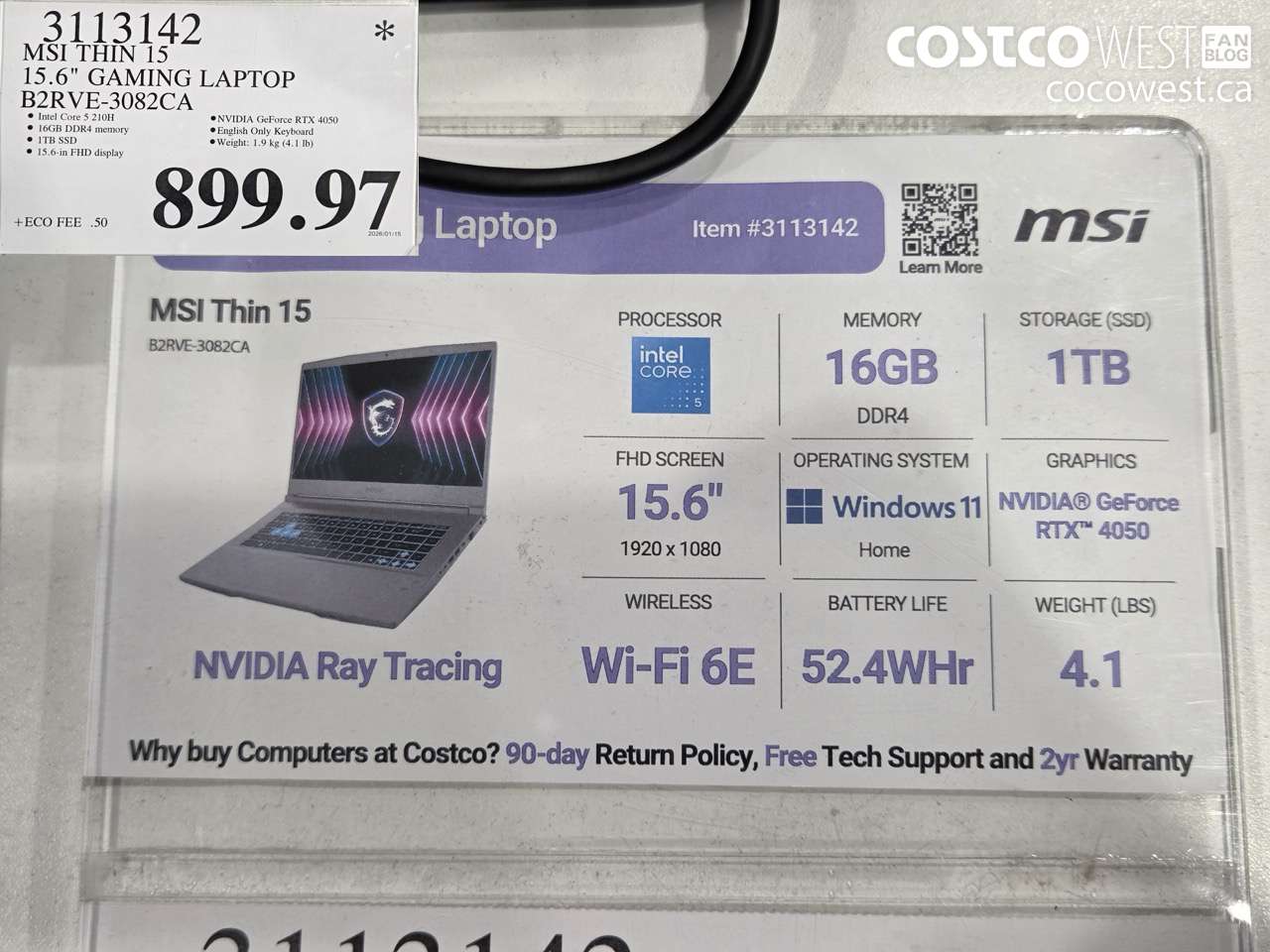 3113142 MSI THIN 15 15.6