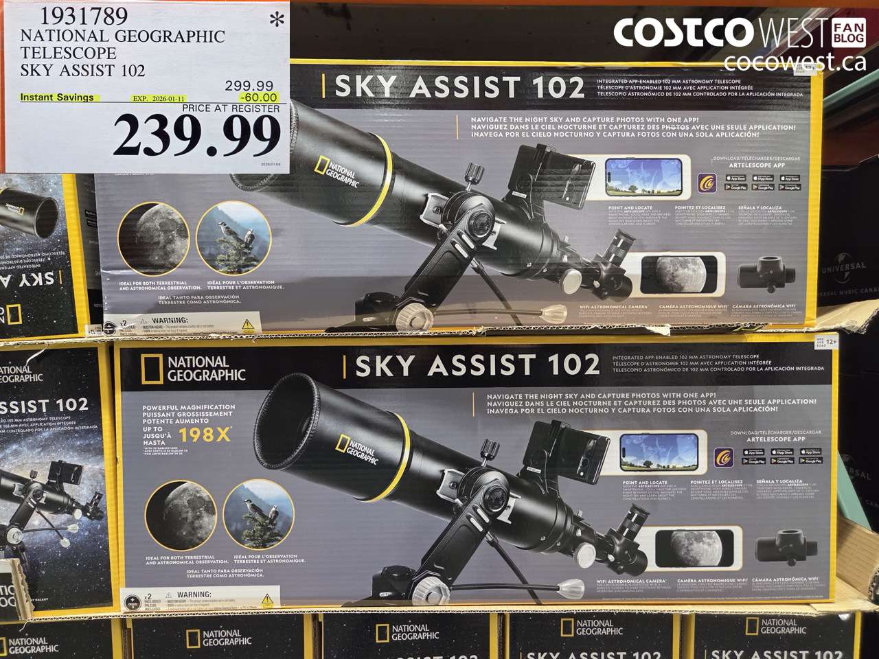 1931789 NATIONAL GEOGRAPHIC TELESCOPE SKY ASSIST 102 ($60.00 INSTANT SAVINGS EXPIRES ON 2026-01-11) $239.99