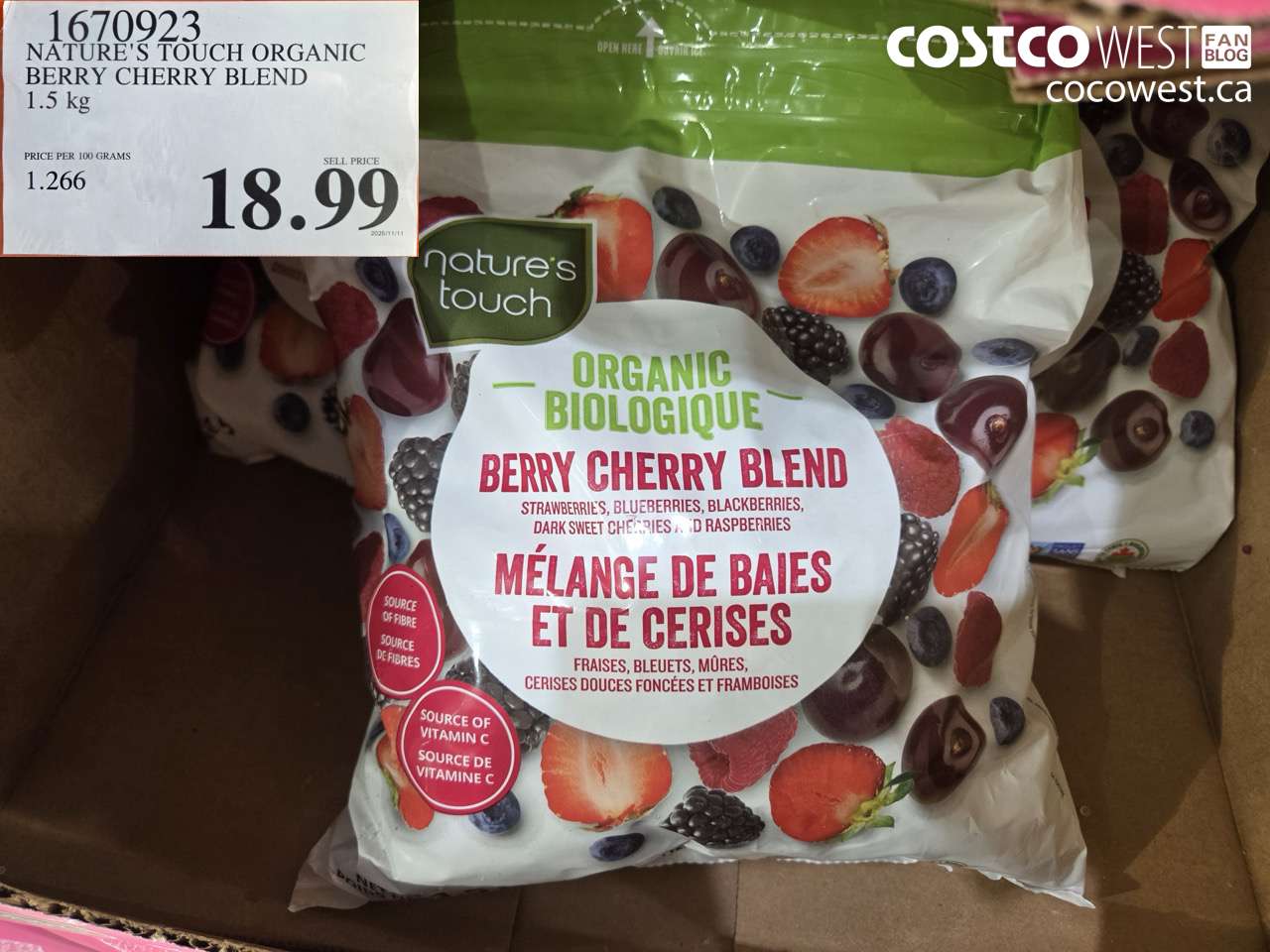 1670923 NATURE'S TOUCH ORGANIC BERRY CHERRY BLEND 1.5 KG $18.99