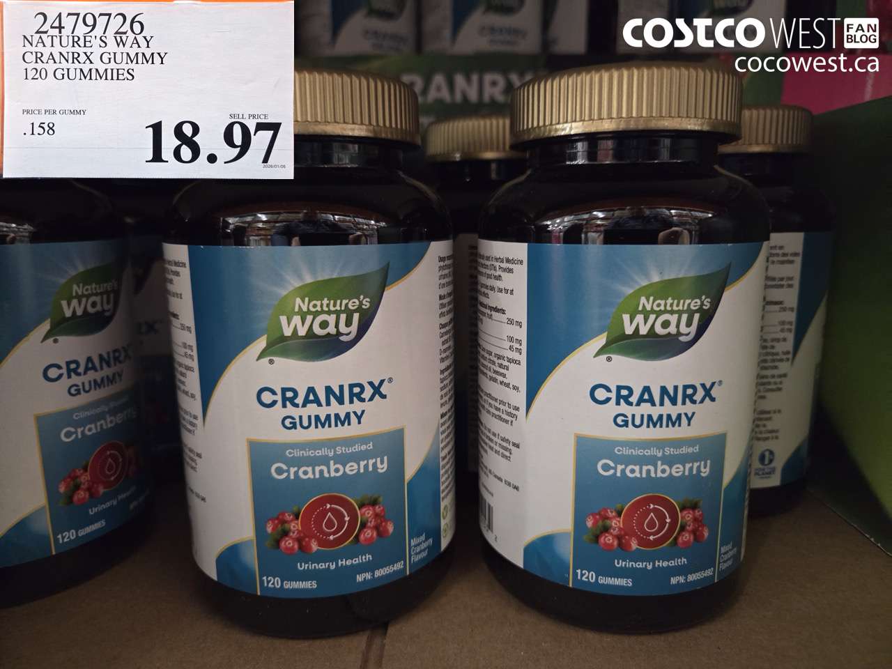 2479726 NATURE'S WAY CRANRX GUMMY 120 GUMMIES $18.97