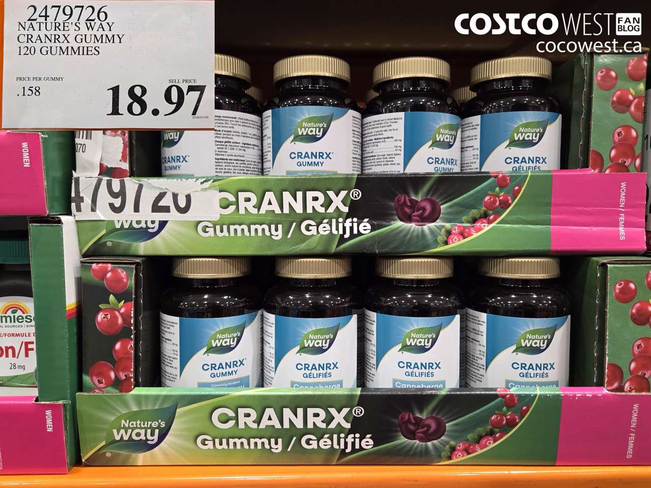 2479726 NATURE'S WAY CRANRX GUMMY 120 GUMMIES $18.97