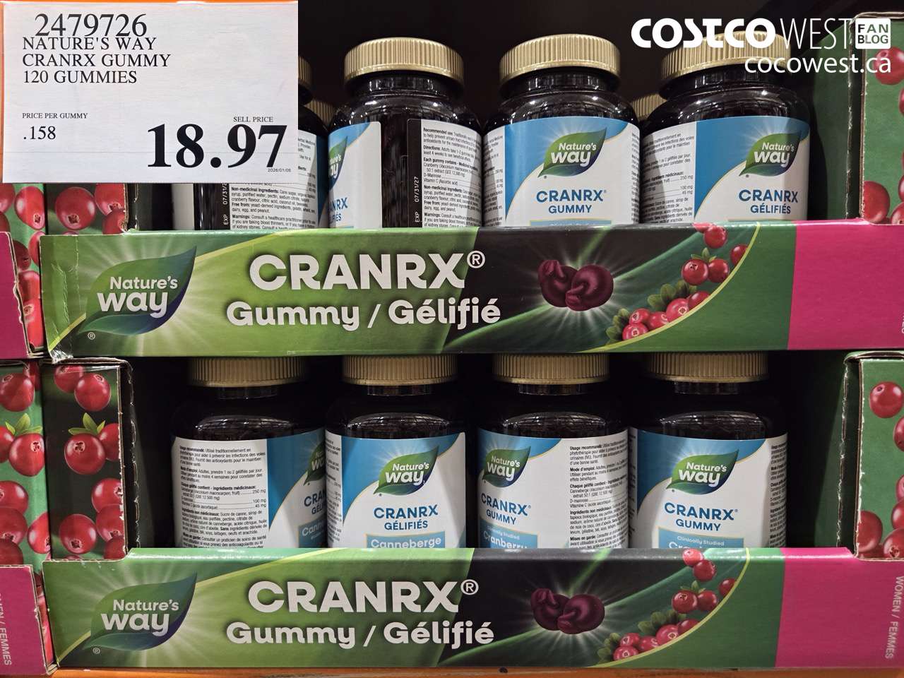 2479726 NATURE'S WAY CRANRX GUMMY 120 GUMMIES $18.97