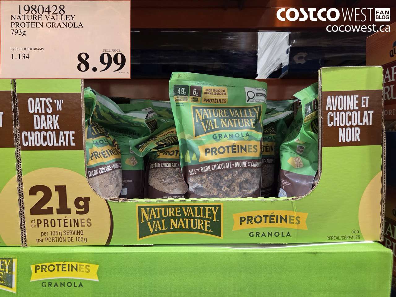 1980428 NATURE VALLEY PROTEIN GRANOLA 793G $8.99