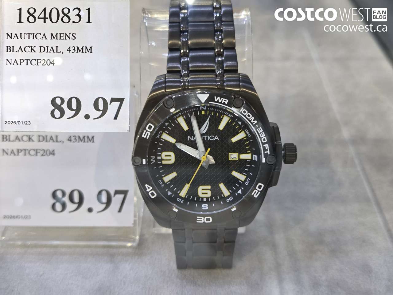 1840831 NAUTICA MENS BLACK DIAL, 43MM NAPTCF204 $89.97