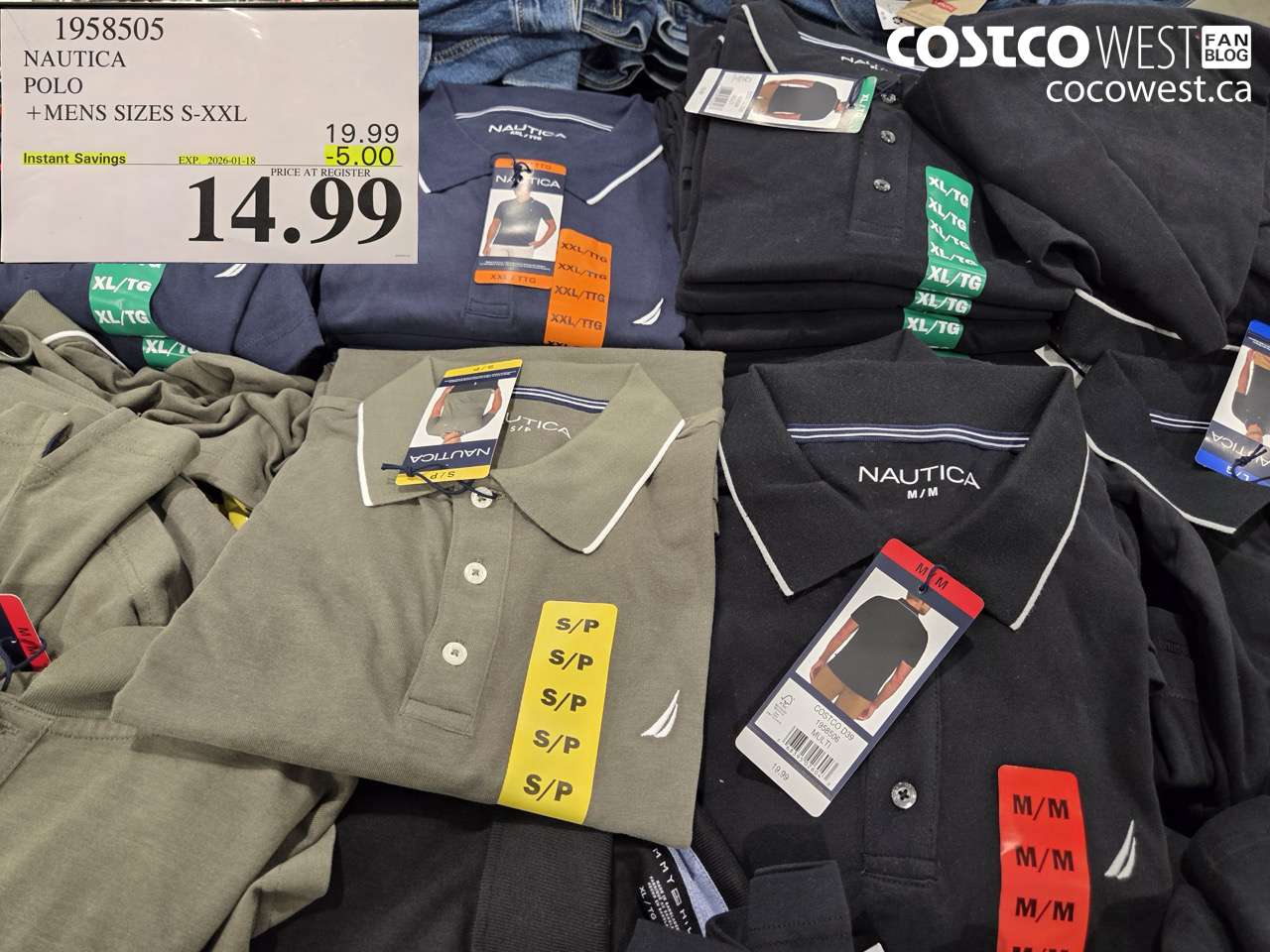 1958505 NAUTICA POLO MENS SIZES S-XXL ($5.00 INSTANT SAVINGS EXPIRES ON 2026-01-18) $14.99