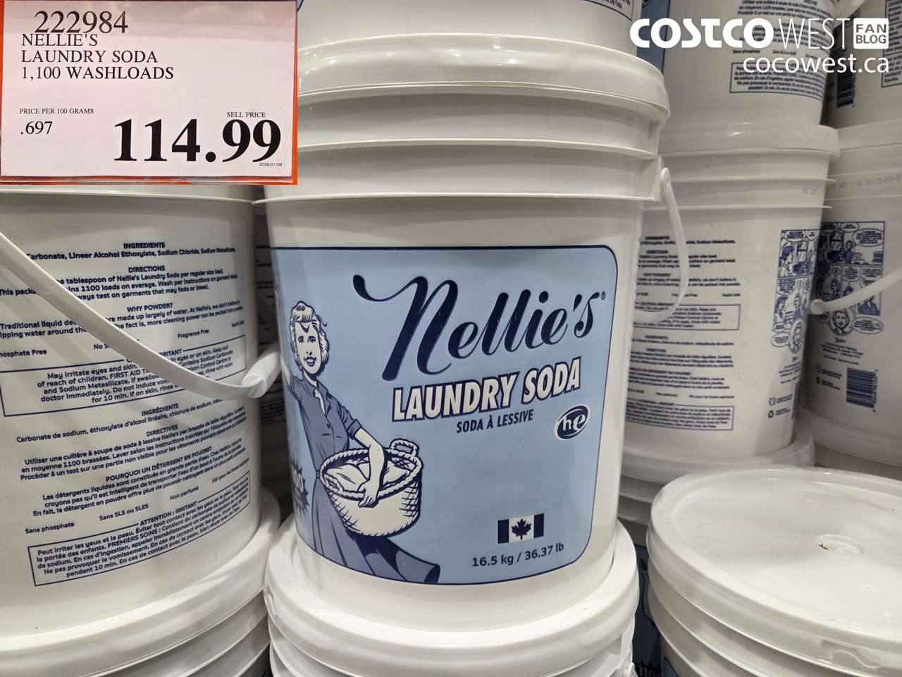 222984 NELLIE'S LAUNDRY SODA 1,100 WASHLOADS $114.99