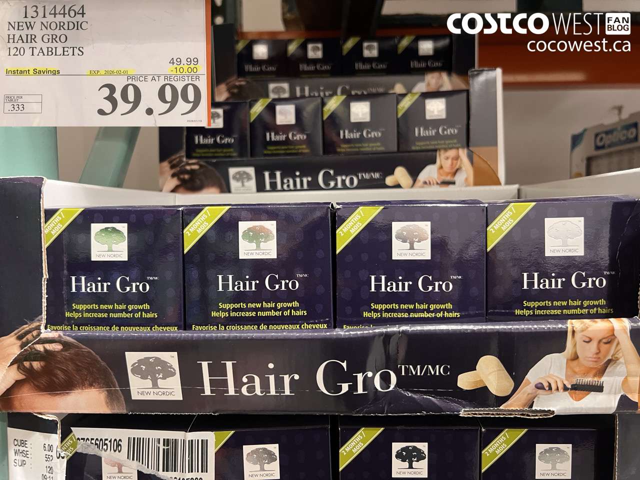 1314464 NEW NORDIC HAIR GRO 120 TABLETS ($10.00 INSTANT SAVINGS EXPIRES ON 2026-02-01) $39.99
