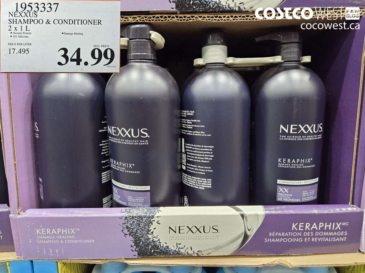 1953337 NEXXUS SHAMPOO & CONDITIONER 2 X 1L $34.99