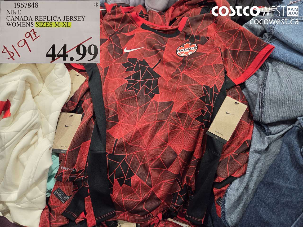 1967848 NIKE CANADA REPLICA JERSEY WOMENS SIZES M-XL $19.97