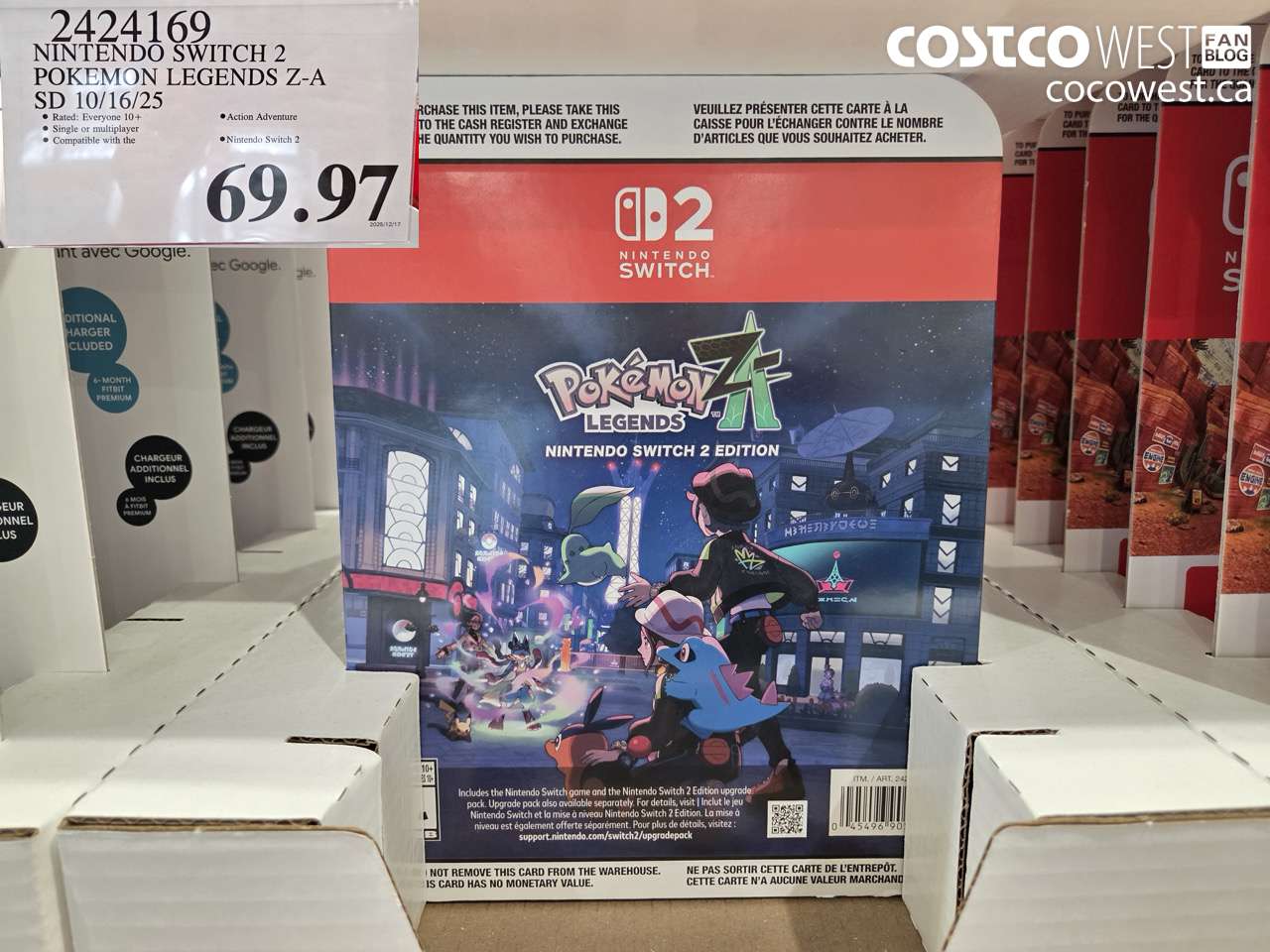 2424169 NINTENDO SWITCH 2 POKEMON LEGENDS Z-A SD 10/16/25 $69.97