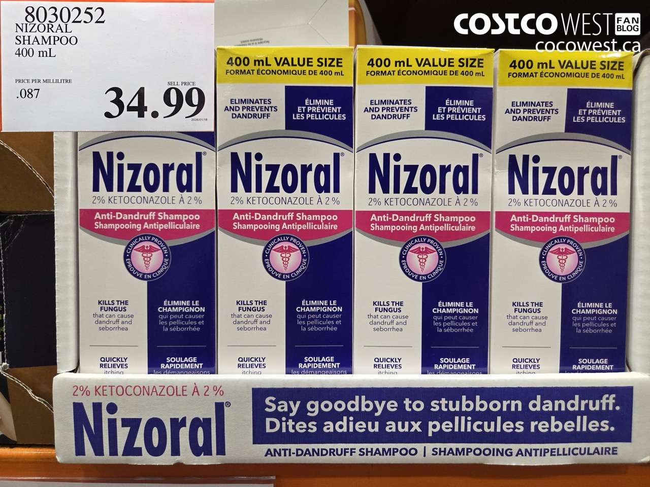 8030252 NIZORAL SHAMPOO 400ML $34.99