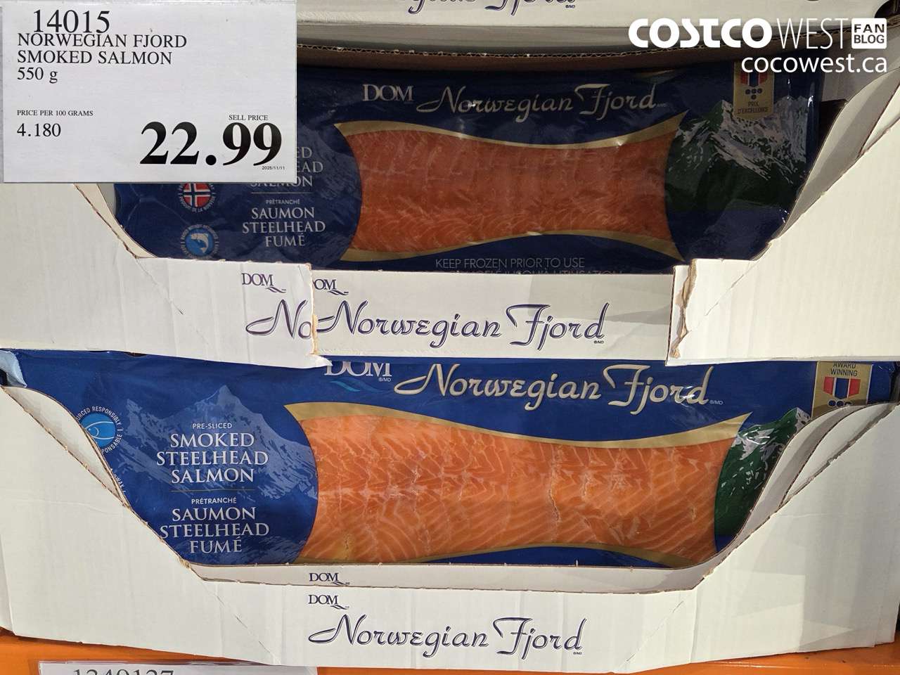 14015 NORWEGIAN FJORD SMOKED SALMON 550 g $22.99