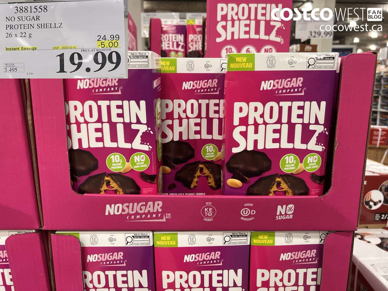 3881558 NO SUGAR PROTEIN SHELLZ 26 X 22G ($5.00 INSTANT SAVINGS EXPIRES ON 2026-02-01) $19.99