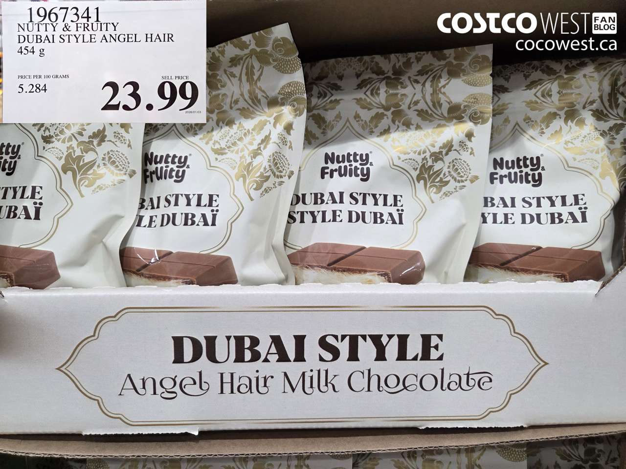1967341 NUTTY & FRUITY DUBAI STYLE ANGEL HAIR 454G $23.99