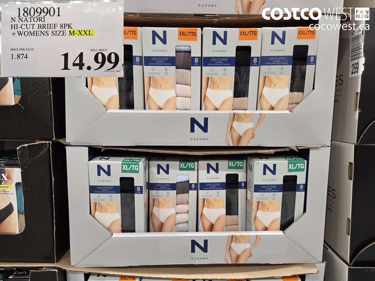 1809901 N NATORI HI-CUT BRIEF 8PK WOMENS SIZES M-XXL $14.99