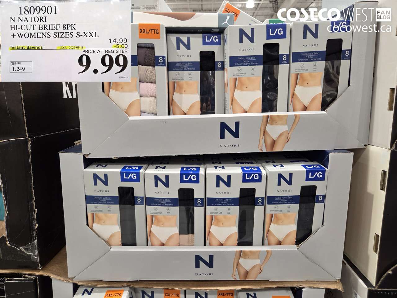 1809901 N NATORI HI-CUT BRIEF 8PK WOMENS SIZES S-XXL ($5.00 INSTANT SAVINGS EXPIRES ON 2026-01-18) $9.99