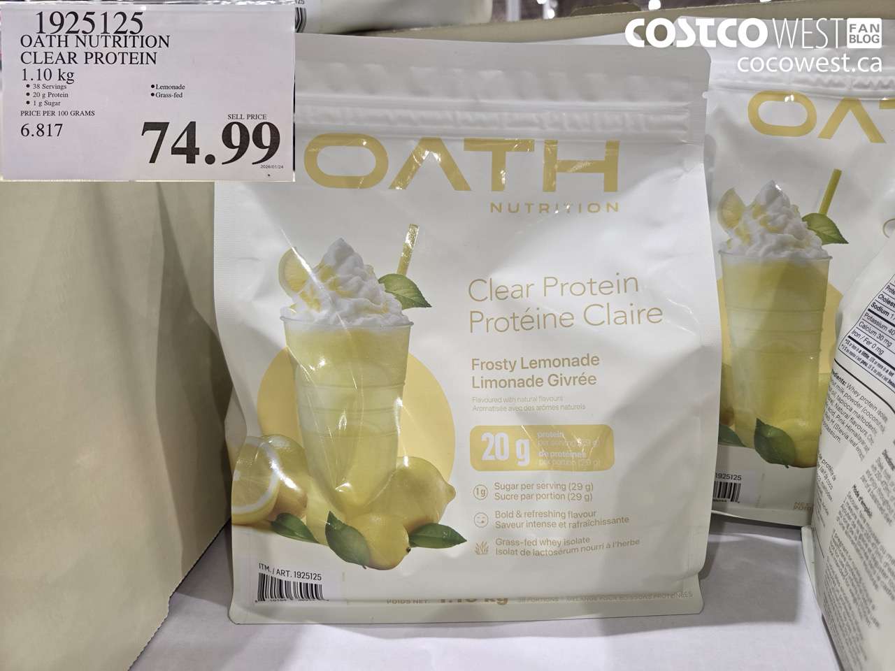 1925125 OATH NUTRITION CLEAR PROTEIN 1.10KG $74.99
