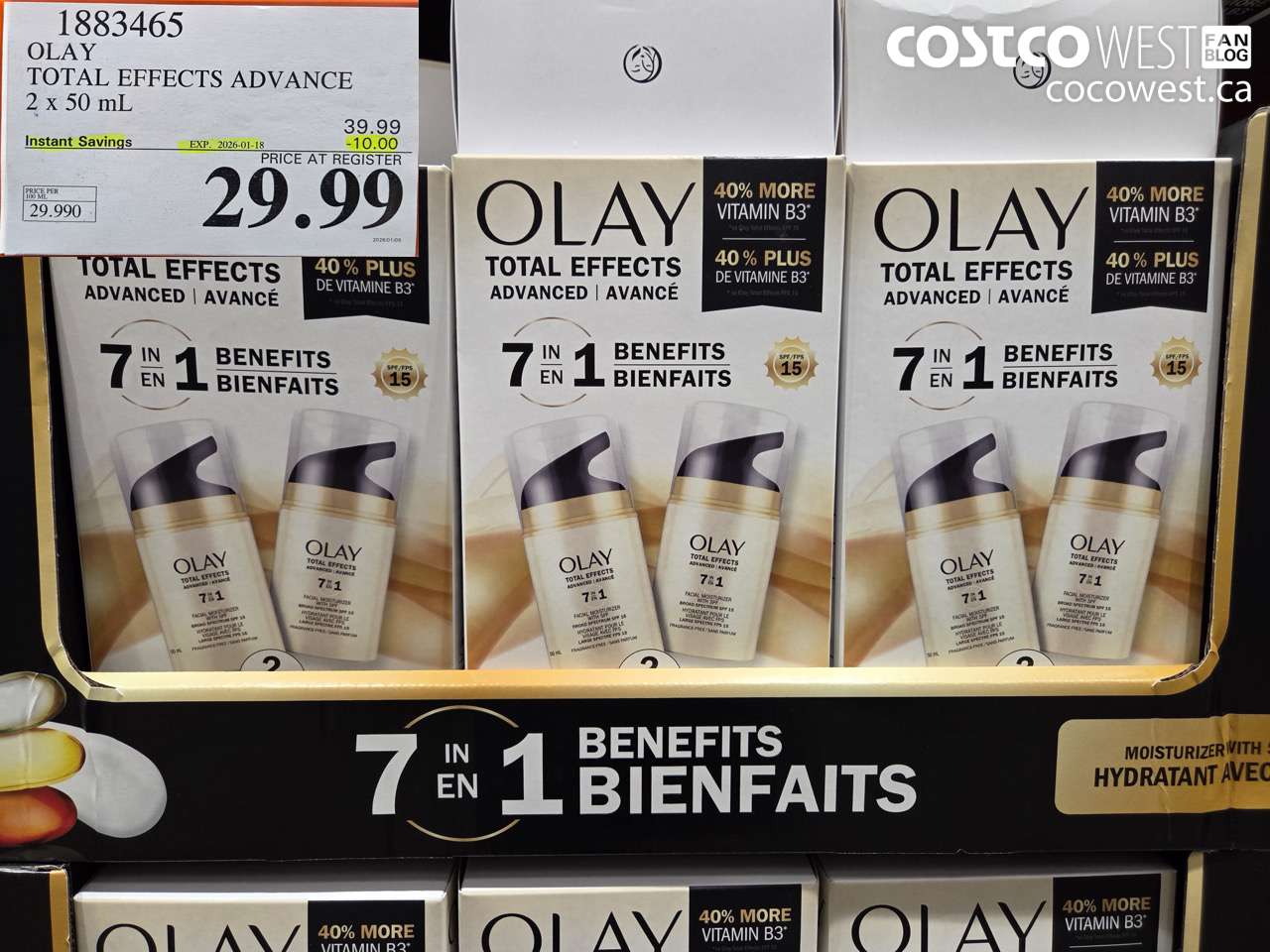 1883465 OLAY TOTAL EFFECTS ADV 2 X 50ML ($10.00 INSTANT SAVINGS EXPIRES ON 2026-01-18) $29.99