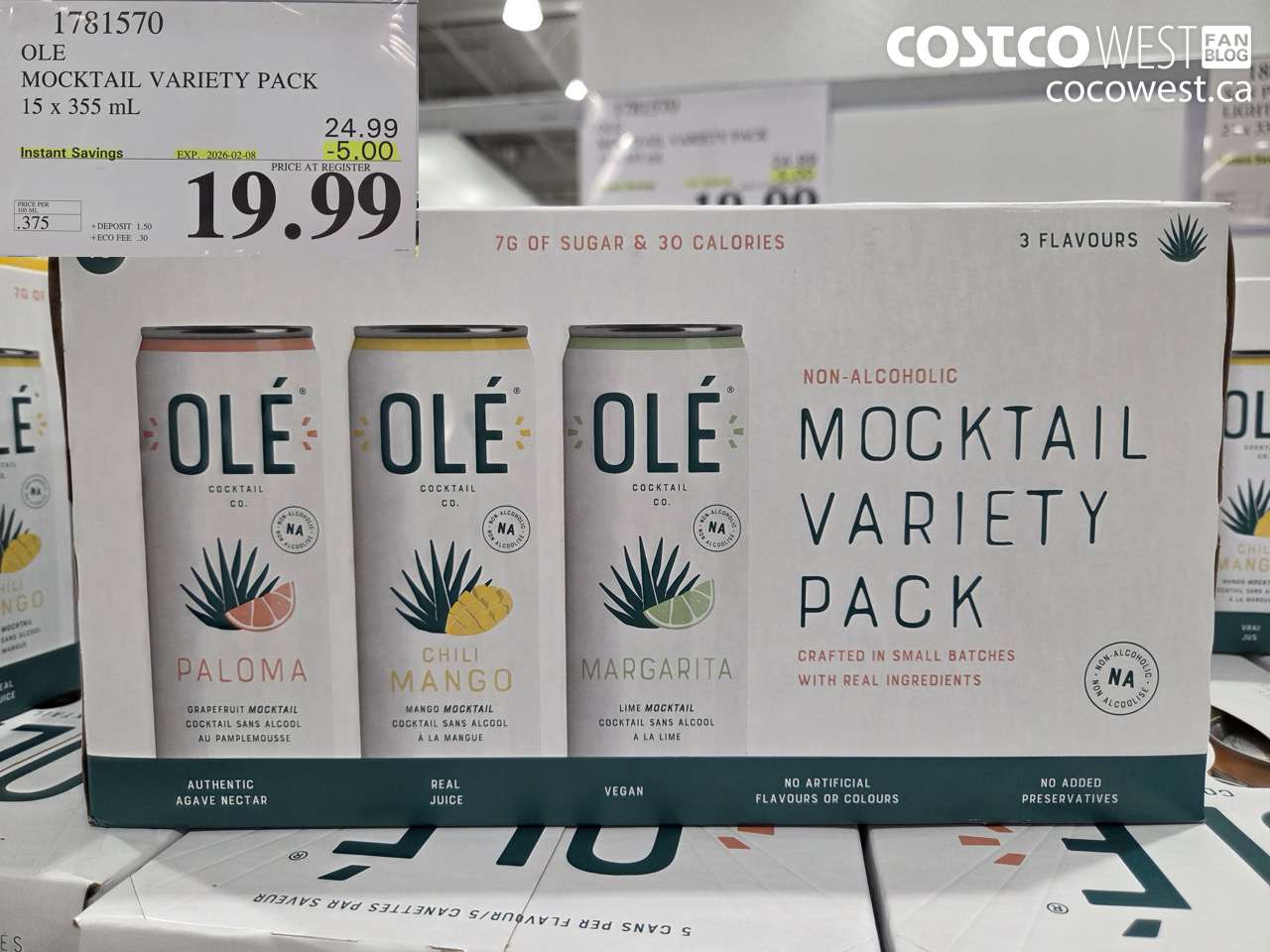1781570 OLE MOCKTAIL VARIETY PACK 15 X 355ML ($5.00 INSTANT SAVINGS EXPIRES ON 2026-02-08) $19.99