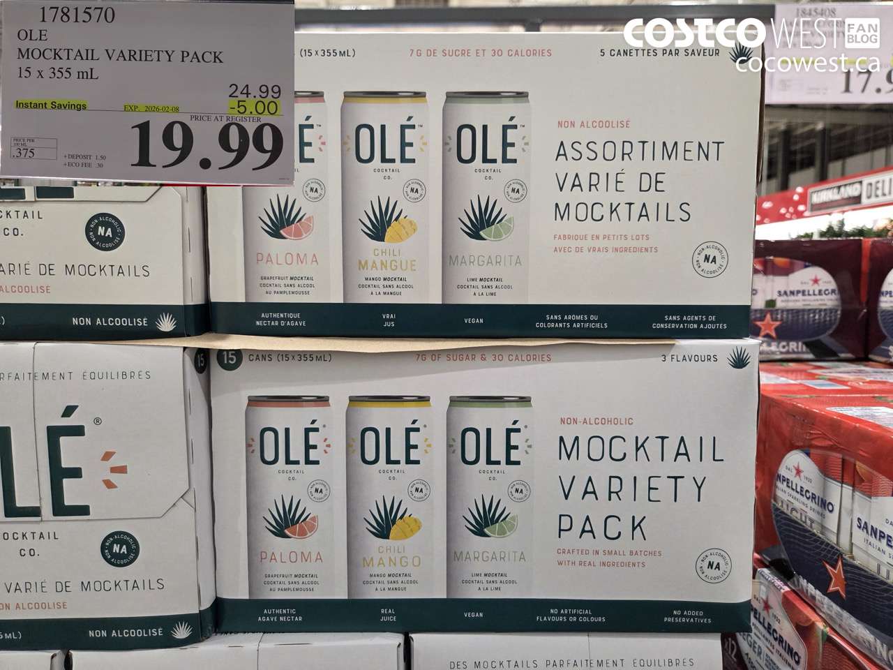 1781570 OLE MOCKTAIL VARIETY PACK 15 X 355ML ($5.00 INSTANT SAVINGS EXPIRES ON 2026-02-08) $19.99