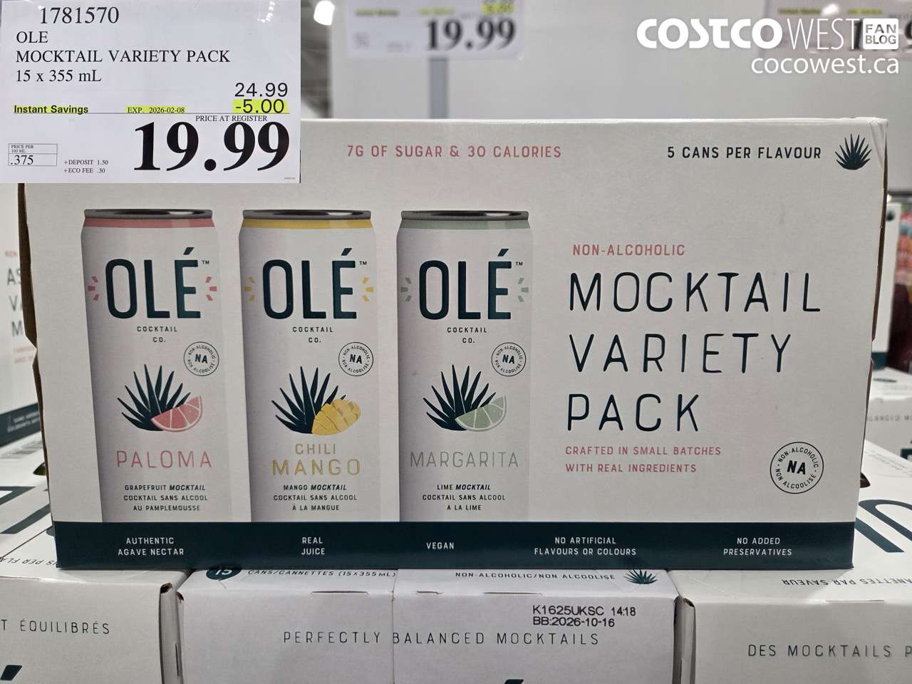 1781570 OLE MOCKTAIL VARIETY PACK 15 X 355ML ($5.00 INSTANT SAVINGS EXPIRES ON 2026-02-08) $19.99