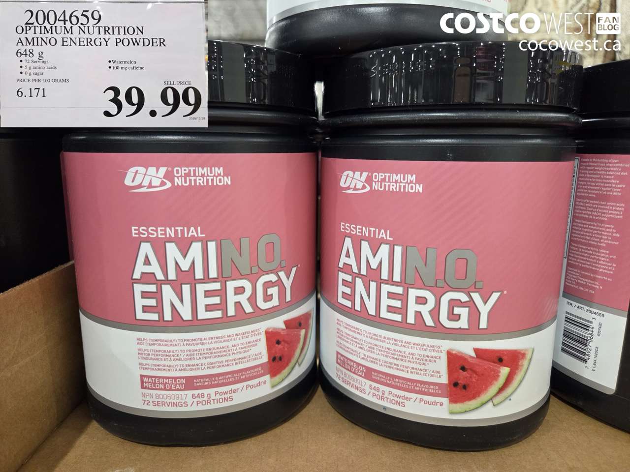 2004659 OPTIMUM NUTRITION AMINO ENERGY POWDER 648G $39.99