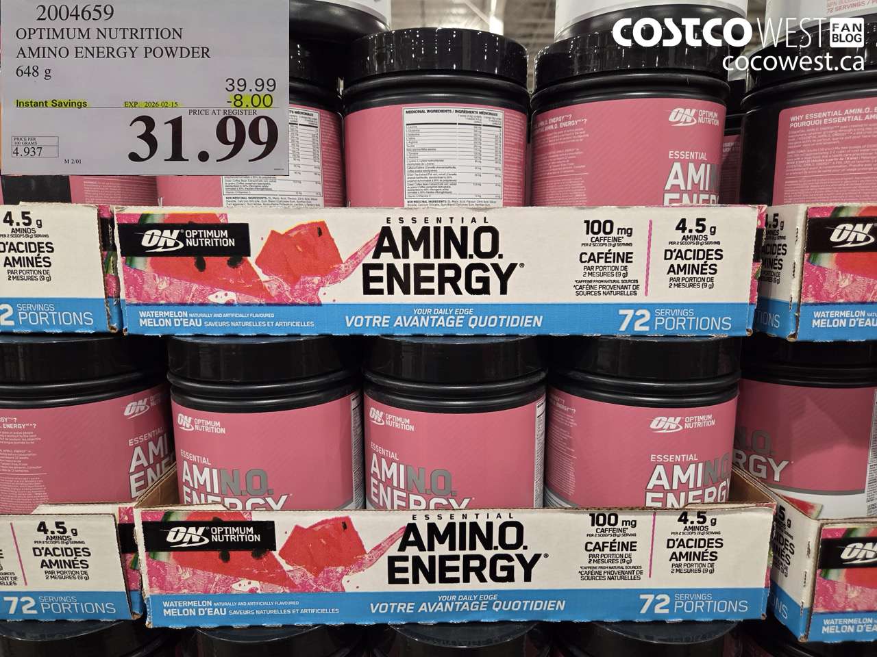 2004659 OPTIMUM NUTRITION AMINO ENERGY POWDER 648G ($8.00 INSTANT SAVINGS EXPIRES ON 2026-02-15) $31.99