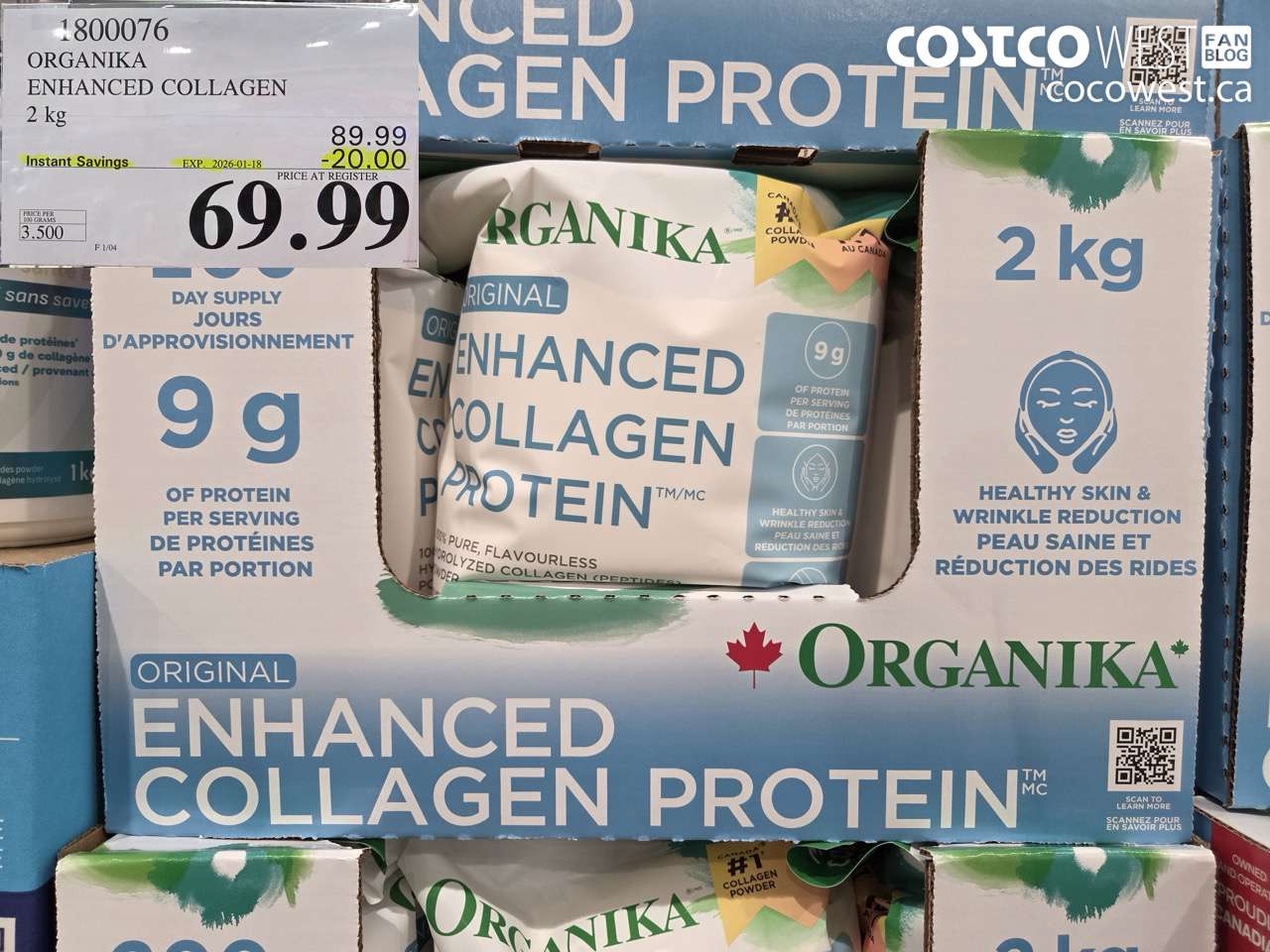 1800076 ORGANIKA ENHANCED COLLAGEN 2KG ($20.00 INSTANT SAVINGS EXPIRES ON 2026-01-18) $69.99