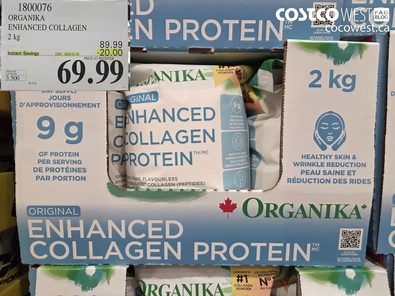 1800076 ORGANIKA ENHANCED COLLAGEN 2KG ($20.00 INSTANT SAVINGS EXPIRES ON 2026-01-18) $69.99